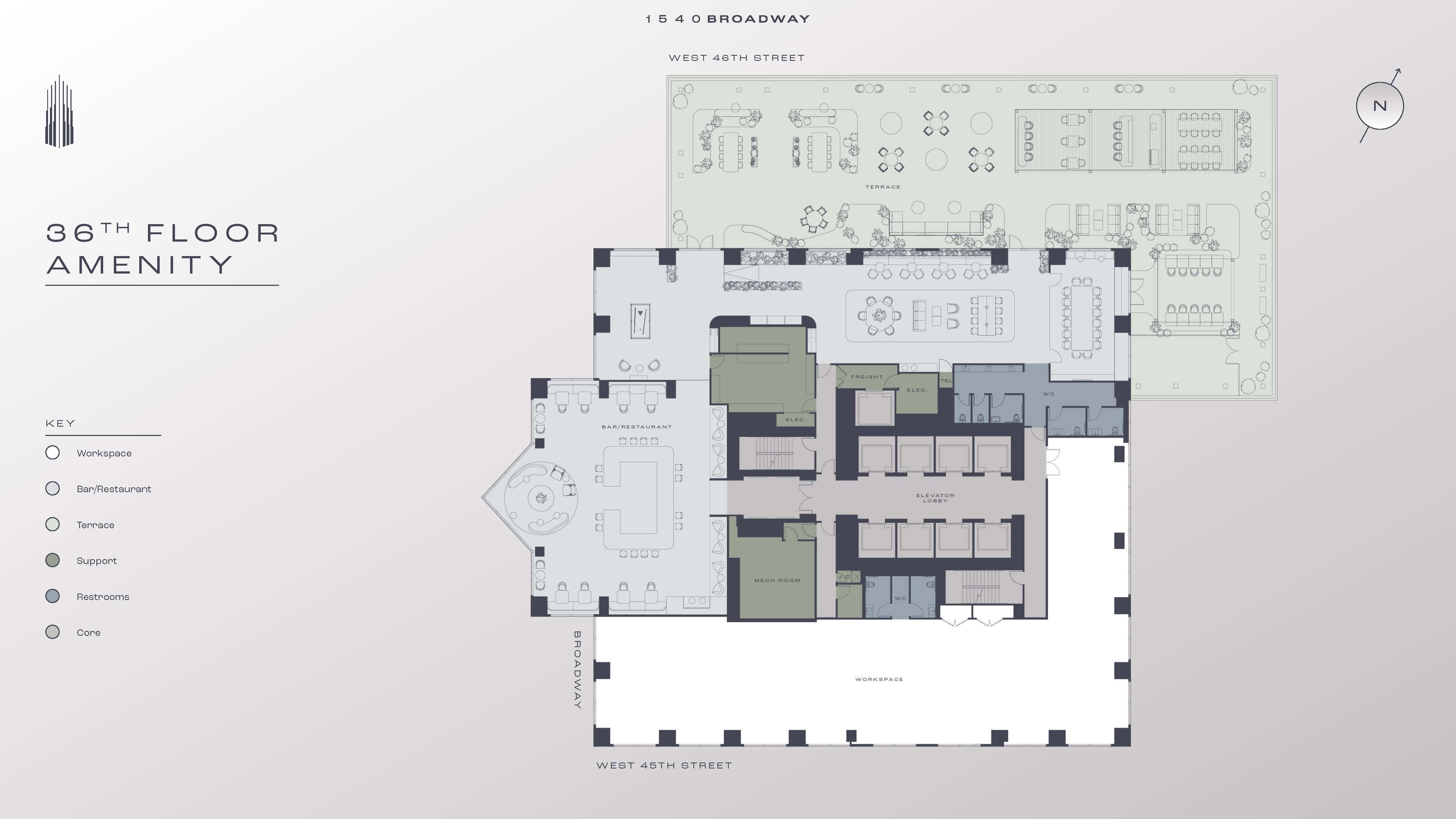 1540 Broadway - 36th Floor Amenity Floor Plan