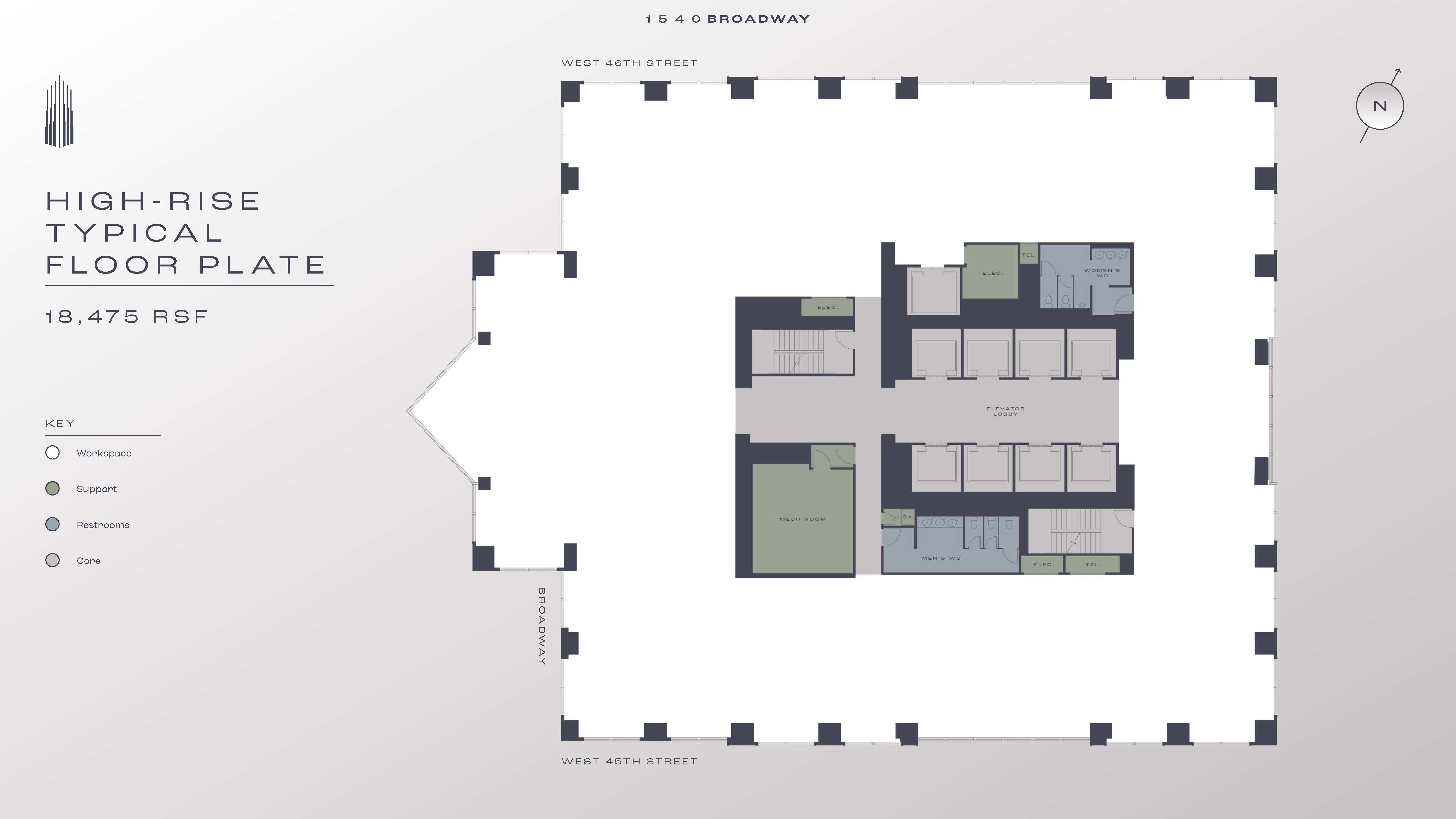 1540 Broadway - Highrise Typical Floorplate