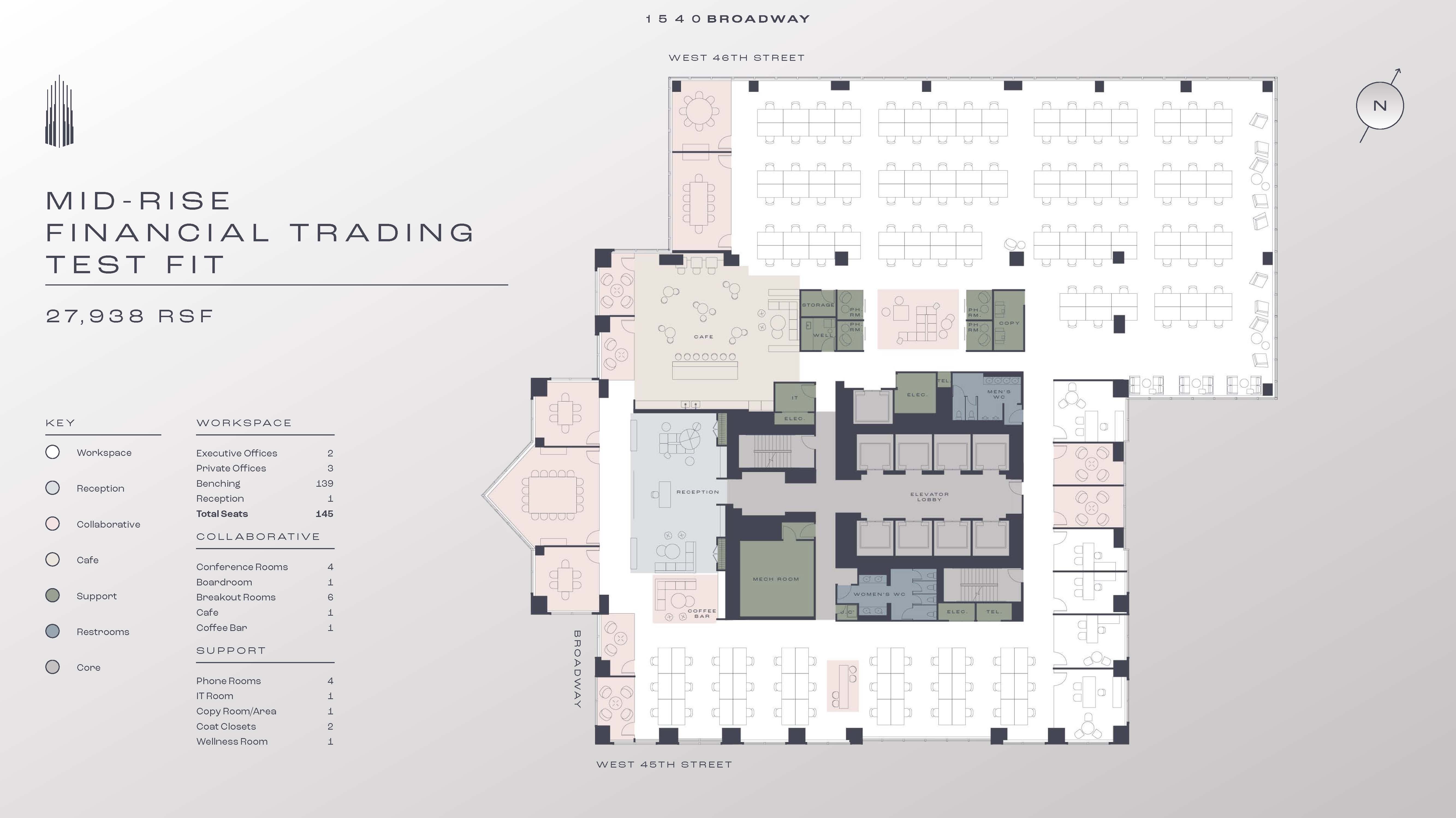 1540 Broadway - Midrise Financial Trading Test Fit